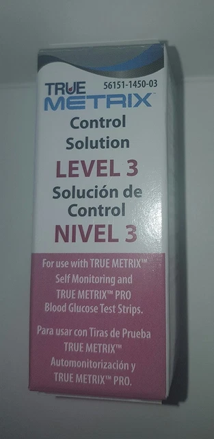 Solución de control TRUE Metrix nivel 3 para uso con medidor y tiras True Metrix