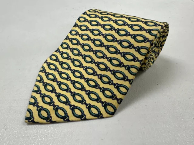 *VINTAGE* Paolo Gucci ITALY Men's Yellow Geometric Pattern Silk Neck Tie $195