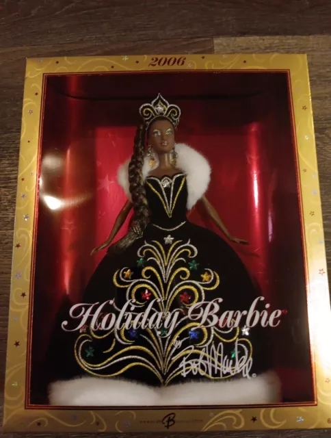 Rare Holiday Barbie African American Doll by Bob Mackie 2006 NEW