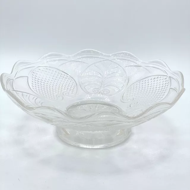 Early American Pressed Glass Footed Patterned Bowl Late 1800s