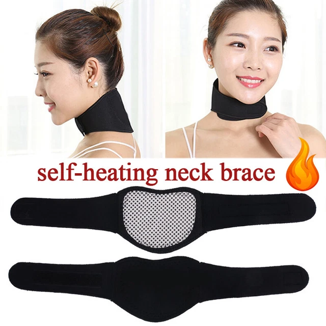 Masajeador autocalentamiento soporte cervical cinturón turmalina cuello cuello curación ◑