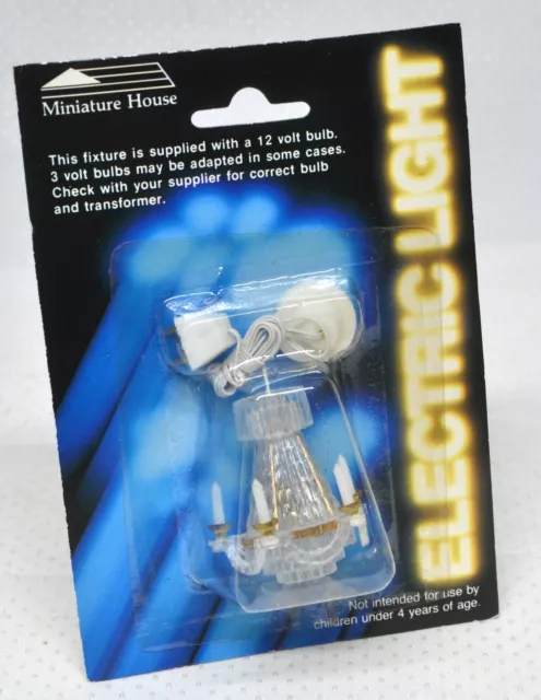 Miniature House Chandelier Electric w/plug 1:12 Scale 12V bulb dLL1