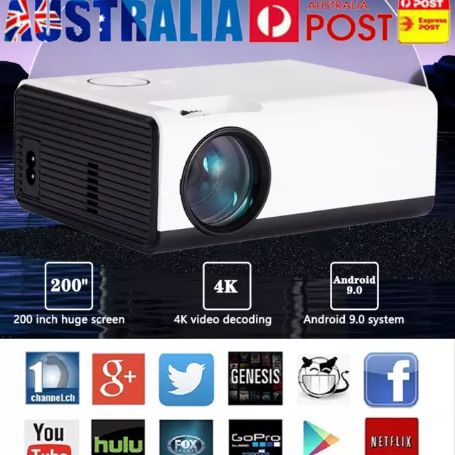 5G WiFi Bluetooth Android Projector 4K 1080P Support Home Cinema HDMI AV 2024