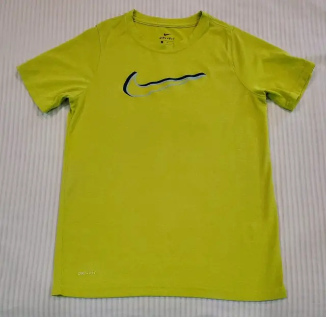 Boys Nike Dri-Fit Size Medium Swoosh Active T-Shirt Shock Yellow