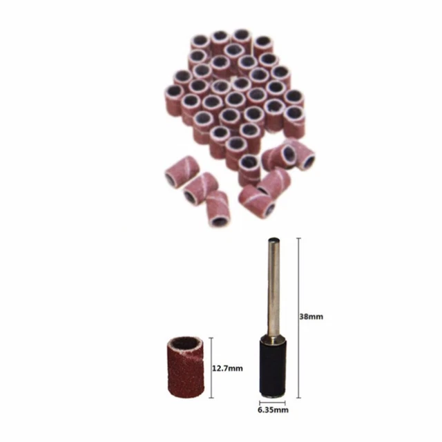102PCS Kit di levigatura a tamburo 80Grit con mandrino a fascia 6.35 / 9.5 /