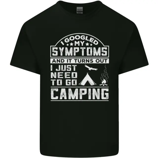 T-shirt top da uomo in cotone Symptoms I Just Need to Go Camping divertente