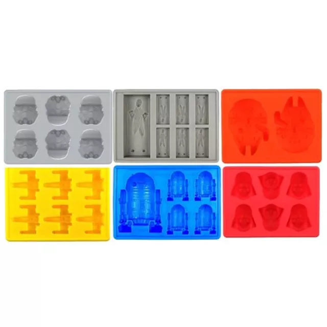 Silicone Ice Tray Star Wars Party Theme 6pc Ice Cube Chocolate Candy Jello Molds