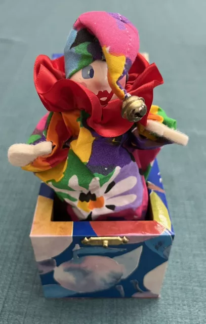 Vintage 1960 English JACK IN THE BOX Jester Clown Handmade London