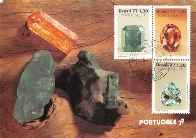 711850) Brasilien Maximumkarte Nr.1629-31 Mineralien Edelsteine