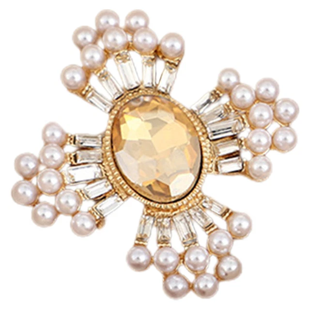 Broche décorative Pearl Baroque Broche Femmes Cross Brooch Pin Girl Vêtements