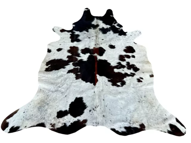 Large Cowhide Rugs Tricolor Western Decor Leather Area Cow Skin Rugs 5 ft x 5 ft