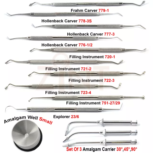 Restorative filling Kit Composite Dental Amalgam Placement Cavity Preparation CE