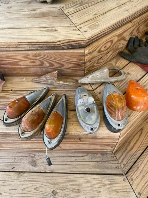 Vintage Old Antique Cab Marker Park Light Orange Mixed Lot Rat Rod Truck Yankee Vintage Old Antique Cab Marker Park Light Orange Mixed Lot Rat Rod Truck Yankee