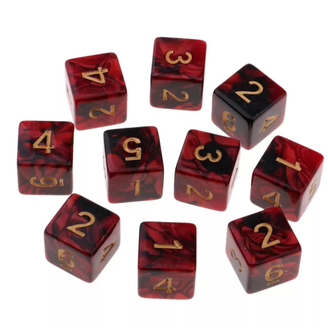 16mm 10Pcs Six Sided Number Dice Toys D6 for RPG DND D&D Game Supplies