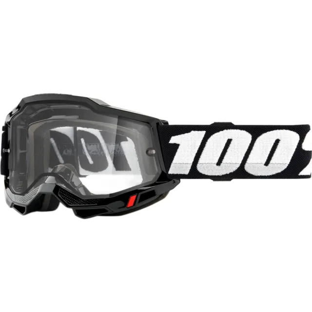 100% MX Percent Accuri 2 Enduro Moto Black Clear Off Road Dirt Bike Goggles