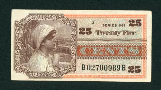 Series 661 25 cents US Military Payment Certificate ** PAPER CURRENCY AUCTIONS