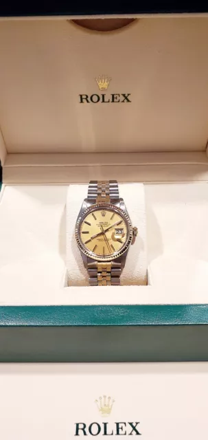 Rolex Datejust 16013 Gold and Stainless Jubilee Bracelet with Champagne Dial