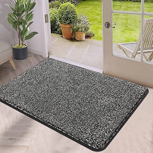 Pauwer Inside Floor Door Mat Machine Washable Mud Dirt Trapper Doormats