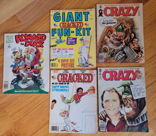 CRACKED, CRAZY & Stan Lee MAGAZINES 1980's LOT Of Five Good Cond