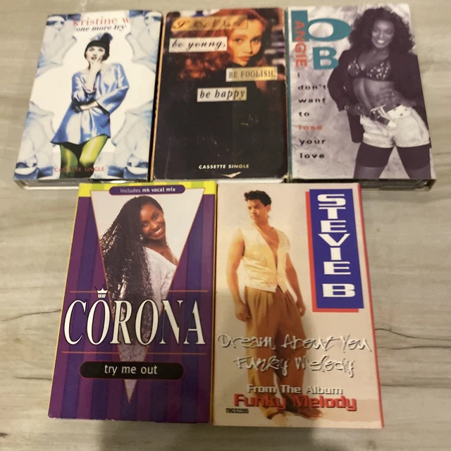 5 DANCE VINTAGE Cassette Lot Corona Stevie B B Angie B Kristine W Sonia