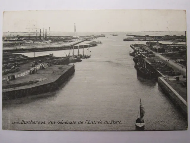 01J5 Cpa 59- Ancienne Carte Postale Dunkerque - Vue Generale De L'entree Du Port