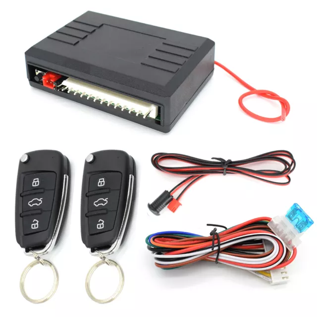 Keyless Entry Car Alarm Security System 2 Keys Fob Remote Control Door Lock 12V
