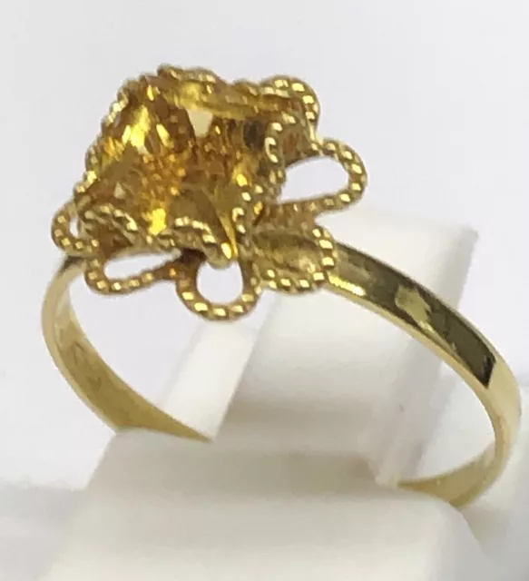 anello topazio giallo in oro 18kt filigrana 2
