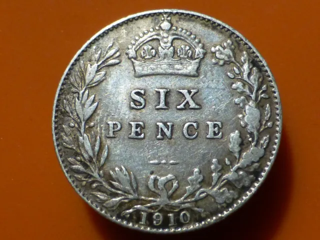 Angleterre - 6 Pence (Argent) - 1910 - Recherchee & Qualite Tb+ !