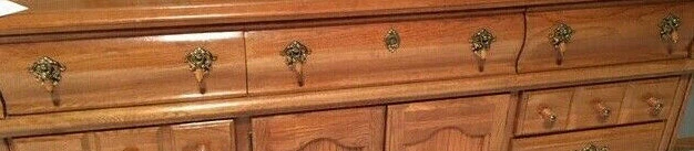 'Antique' Metal Hardware Furniture Curved Cabinet Drawer Pulls Knobs Oak Brass