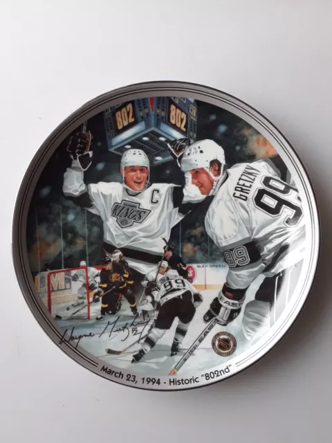 1996 Wayne Gretzky Limited Edition Collectors Plate #825A Great Moments 802 Goal