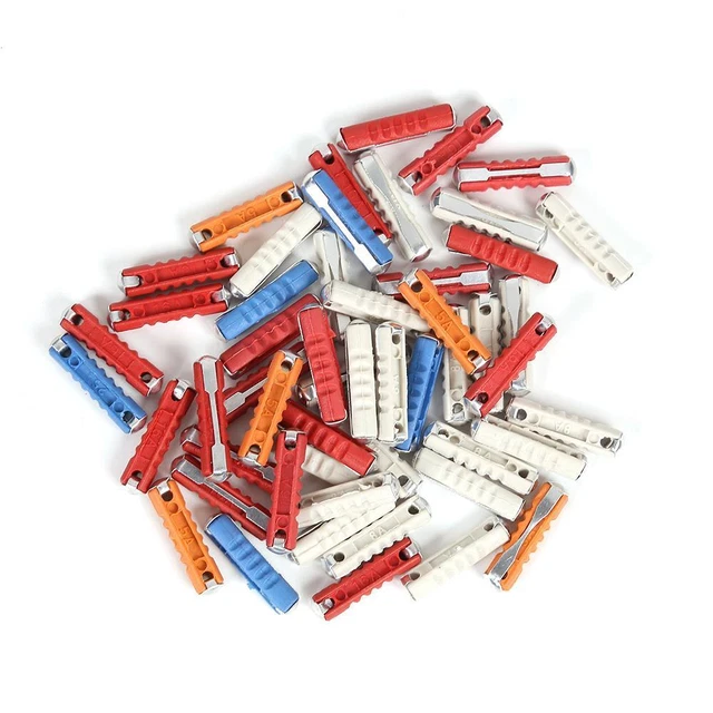 NEW 50pcs/set EU Classic Car Fuse Kit Plastic+Zinc Continental Torpedo Auto Fuse