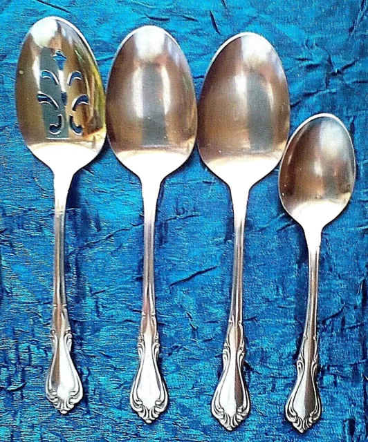 Oneida SUTTON PLACE (3) Serving Spoons & (1) Soup Spoon Wm A Rogers Stainless