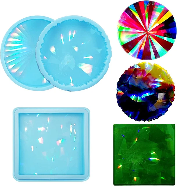 Souarts Untersetzer Resin Silikonform Epoxidharz Set Formen Holografische