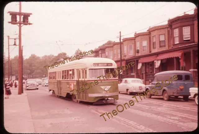 Philadelphia Trolley 1950s 35mm Slide Original Street Scene Cars PTC Ektachrome