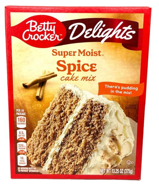 BETTY CROCKER DELIGHTS Super Moist Spice Cake Mix 13.25 oz £4.12