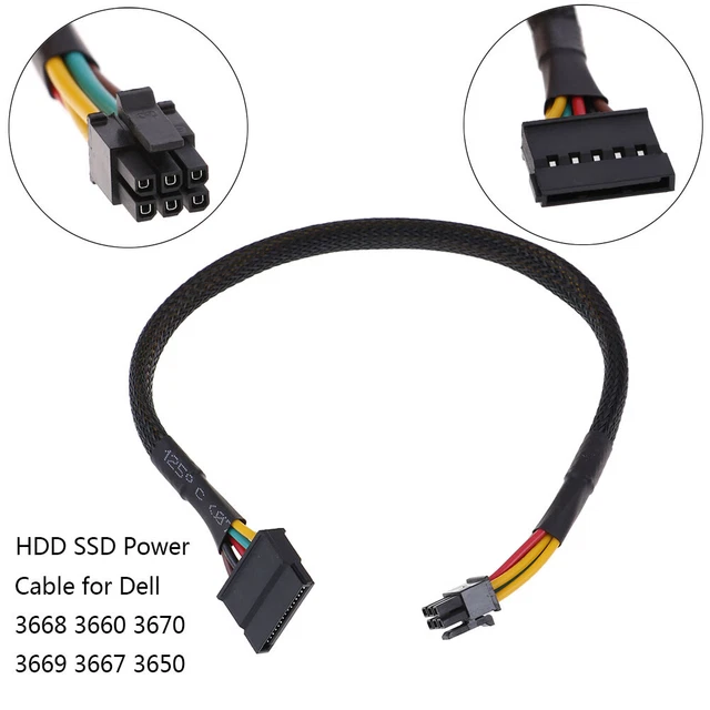 HDD SSD POWER cable 6 Pin to SATA 15Pin converter cable for dell 3668