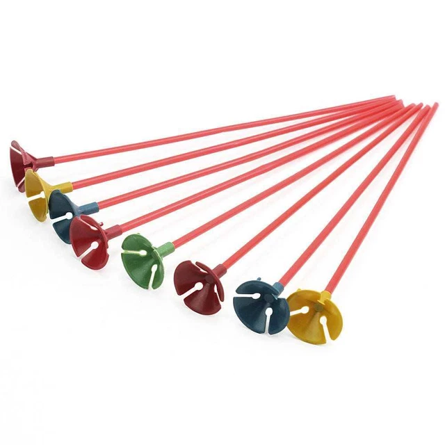 200 Stück Luftballon Stäbe Mit Becher - Bunte Ballonhalter Für Partys