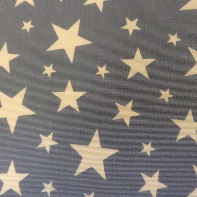 Devon Stars  Stone Blue/White  140cm wide Cotton Curtain/Craft Fabric