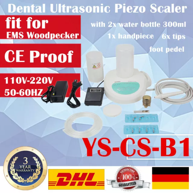 Dentale Ablatore Ultrasuoni Piezo Scaler 2 Bottiglie Monipolo +6 Tips fit EMS FR