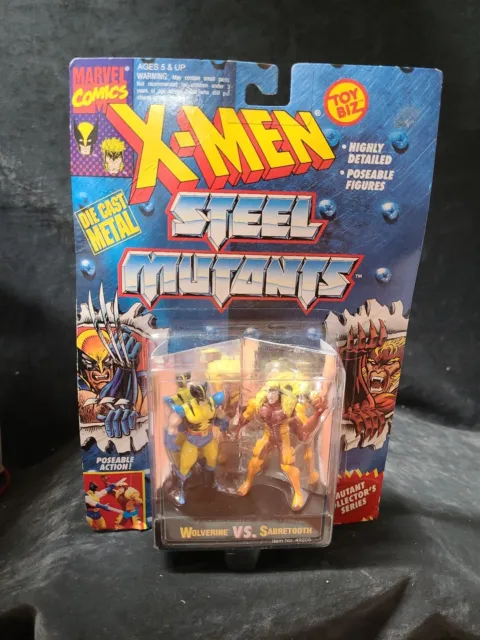 1994 X-MEN Steel Mutants Wolverine VS Sabertooth Action Figures NIP