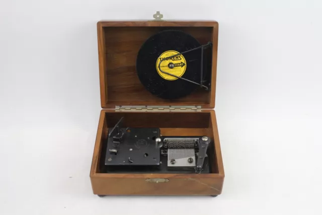 Thorens Music Switzerland Box Franz Carl Weber Vintage Metal Discs Wooden