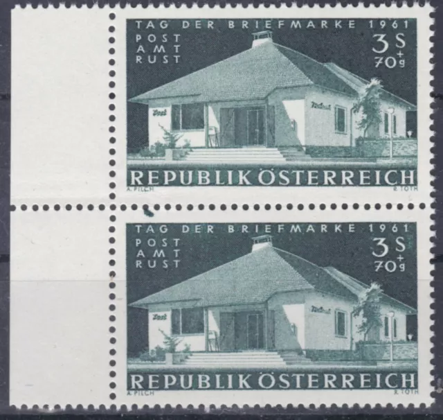 1961 DRUCKFEHLER auf ANK 1142 Paar mit Seitenrand Postfrisch ** MNH