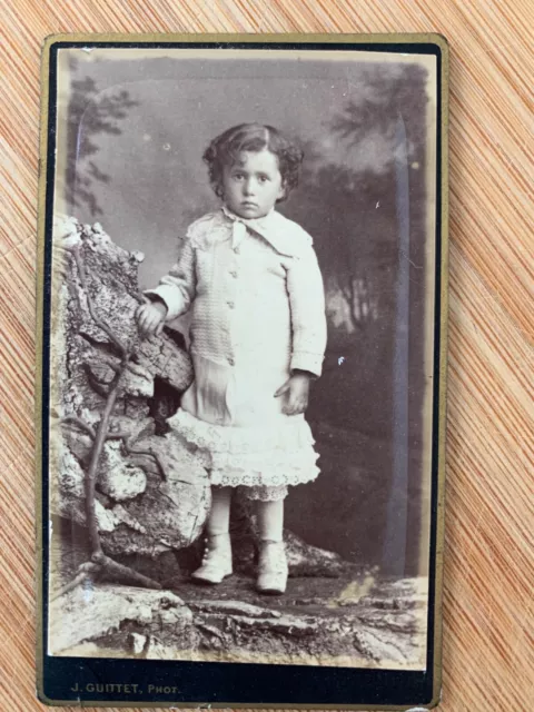 Photo Carte de Visite CDV Portrait enfant 1880 J Guittet Le Mans