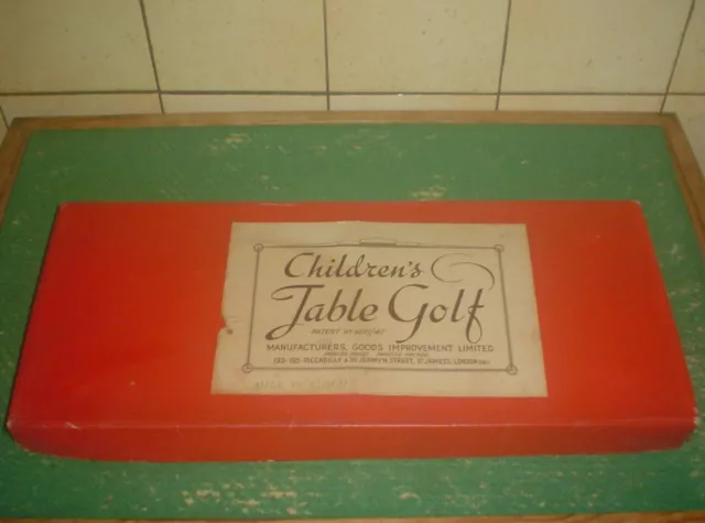 CHILDREN'S TABLE GOLF VINTAGE 1940's /50's BOARD GAME BY GOOD'S IMPROVEMENT LTD