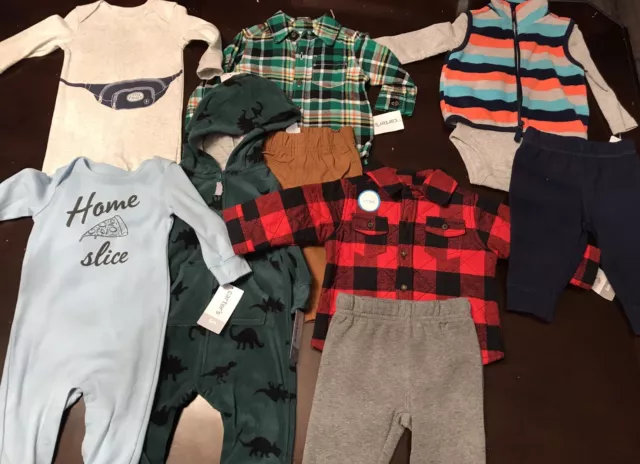 Carters Infant Baby Boys 6 Month Clothing Lot Outfits Plaid Dress Shirt Pants