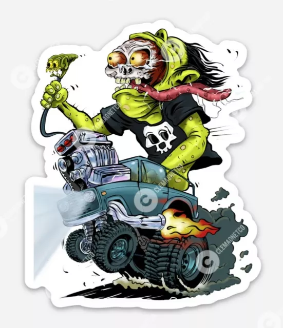 Ford BRONCO STICKER - Ratfink Muscle car classic Rat Fink Hot Rod Race