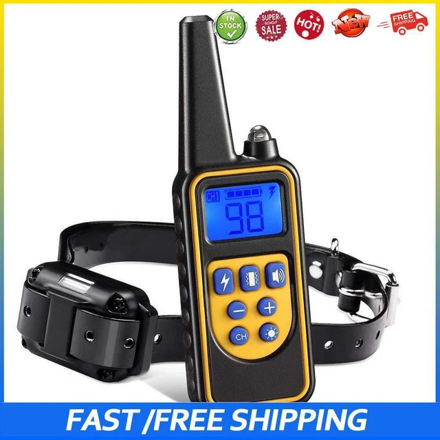 #b Dispositivo eléctrico anti ladridos para mascotas cuello vibratorio LCD (negro)