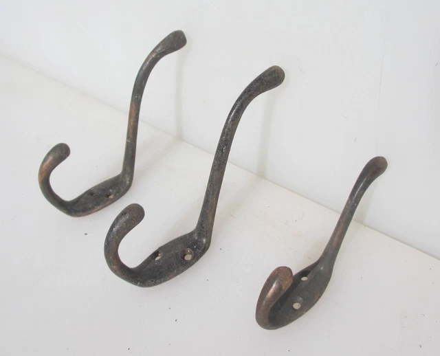 Antique Iron Coat Hooks Hat Hangers Old Art Deco Antique Vintage