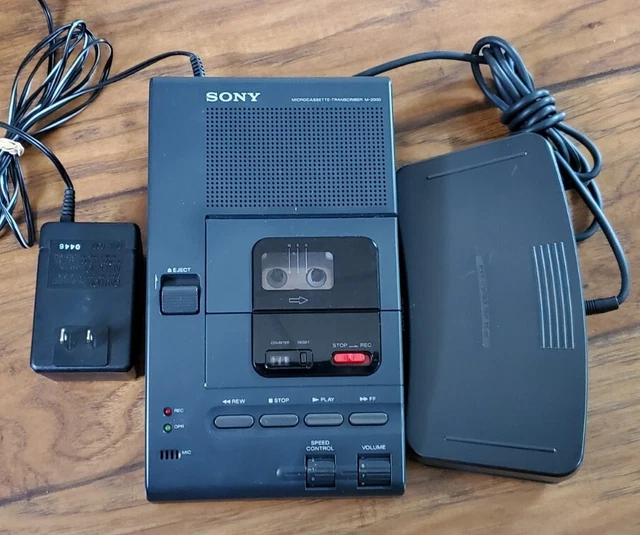 Sony Dictator Micro Cassette Voice Record Transcriber Model M-2000 Various Speed
