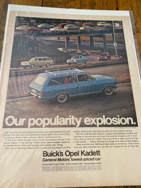 Vintage 1967 Buick Opell Kadett Our Popularity Explosion Car Auto ad